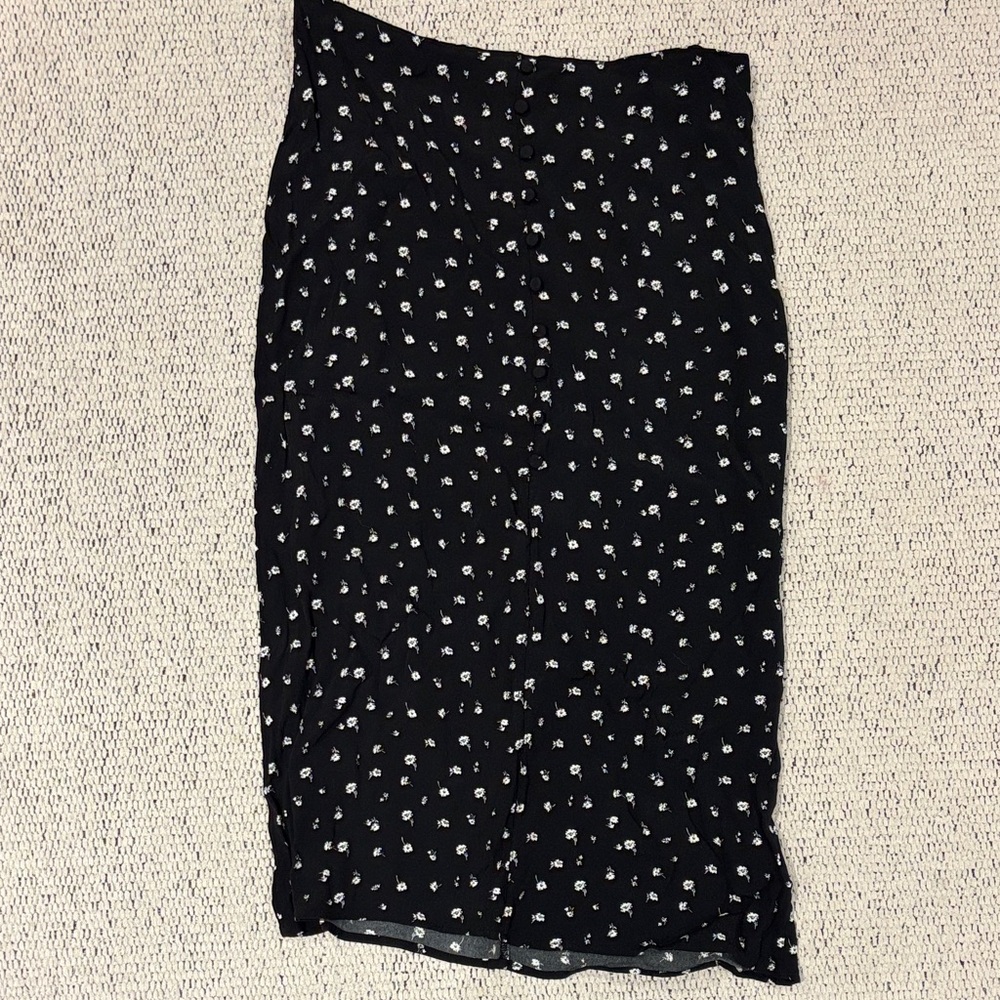 Black Floral Women's Skirt